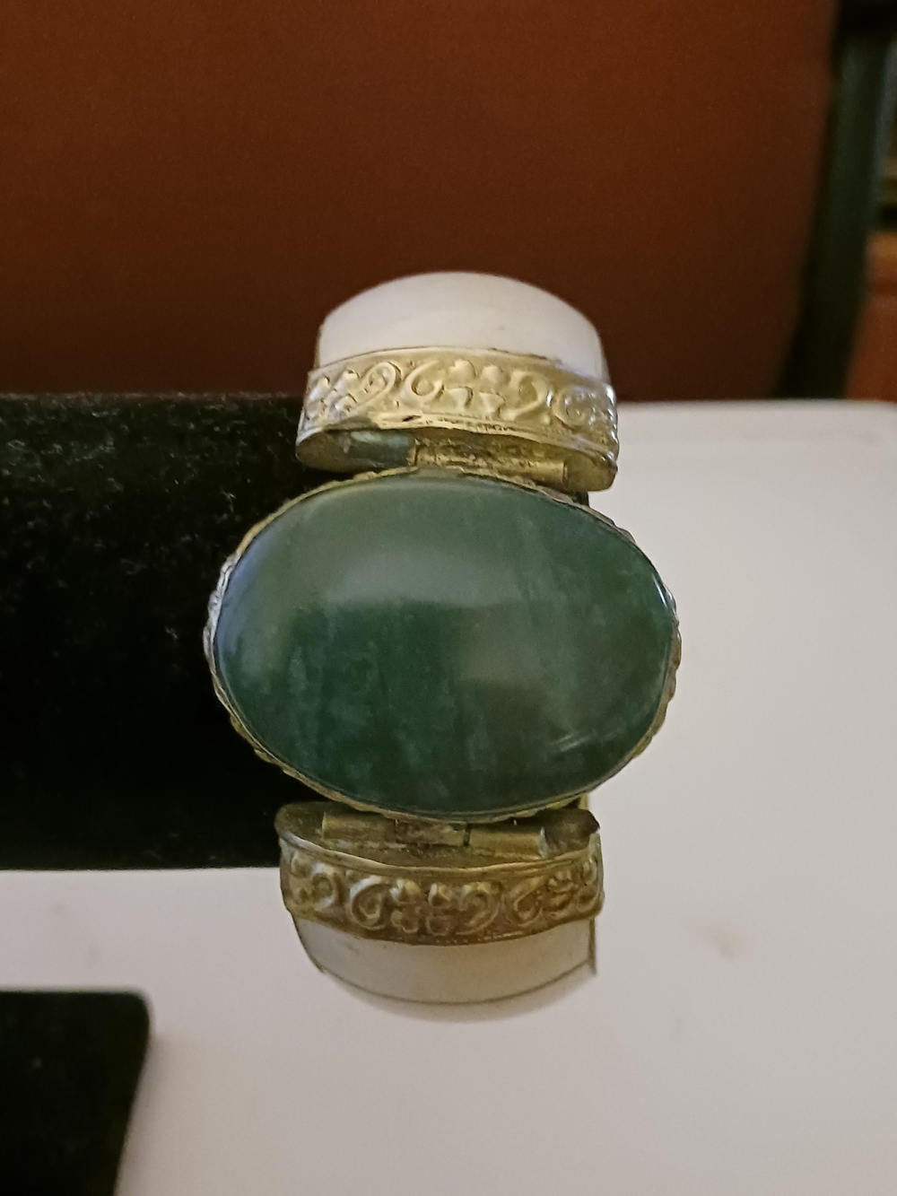 Green Stone Cuff Bracelet - Women Jewelry